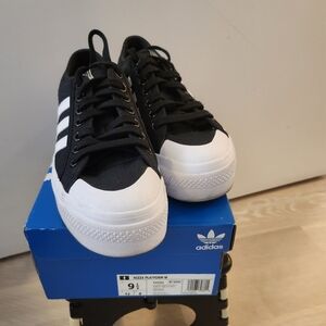 Adidas Nizza Platform Black White Sneakers